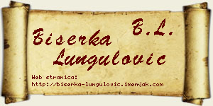 Biserka Lungulović vizit kartica